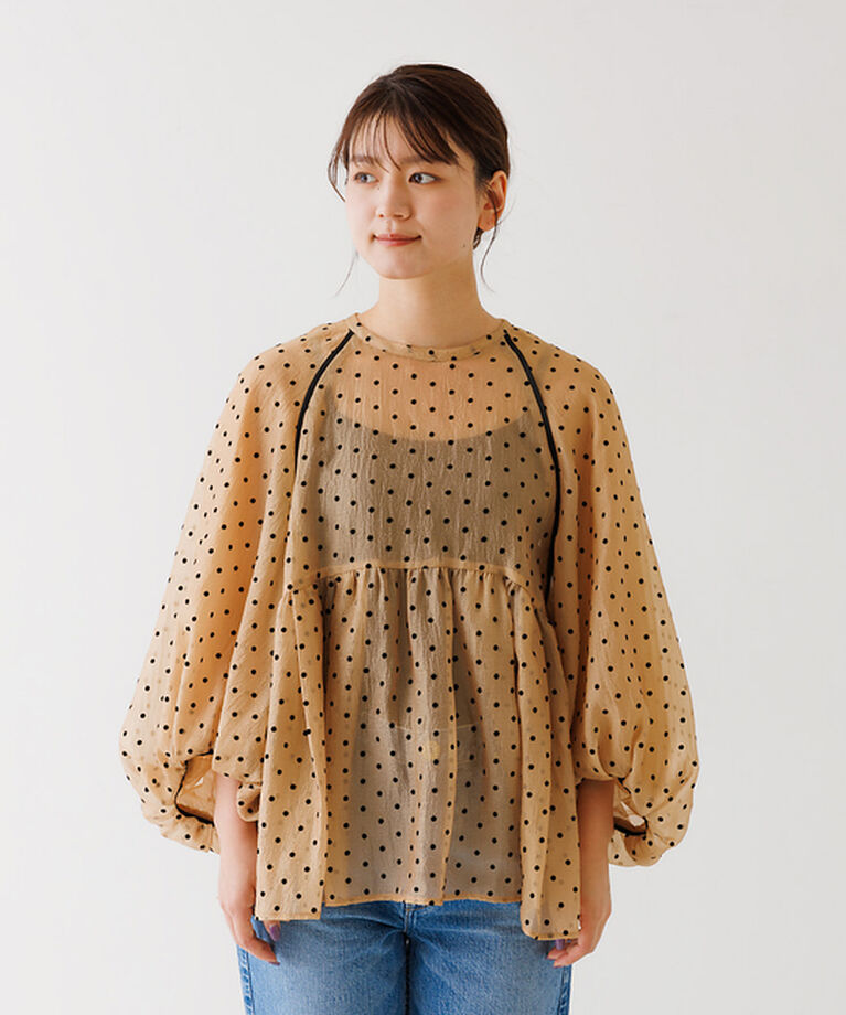 Rouge vif「シアードットフロッキーブラウス」|シャツ・ブラウス|