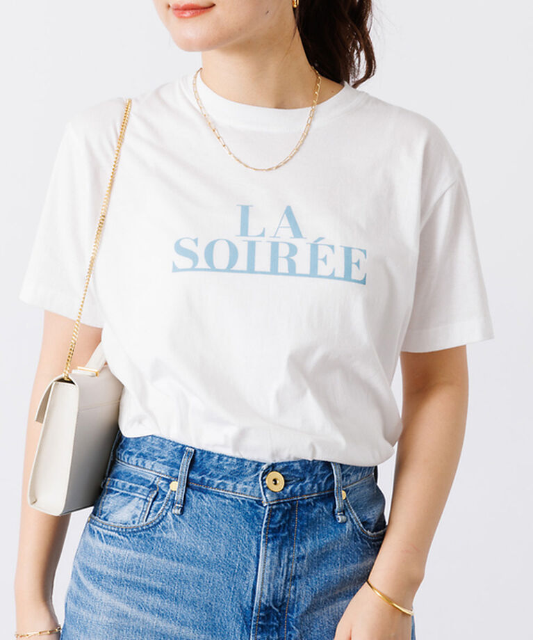 Rouge vif「フロントバックロゴ半袖Tシャツ」|Tシャツ・カットソー|ブルー