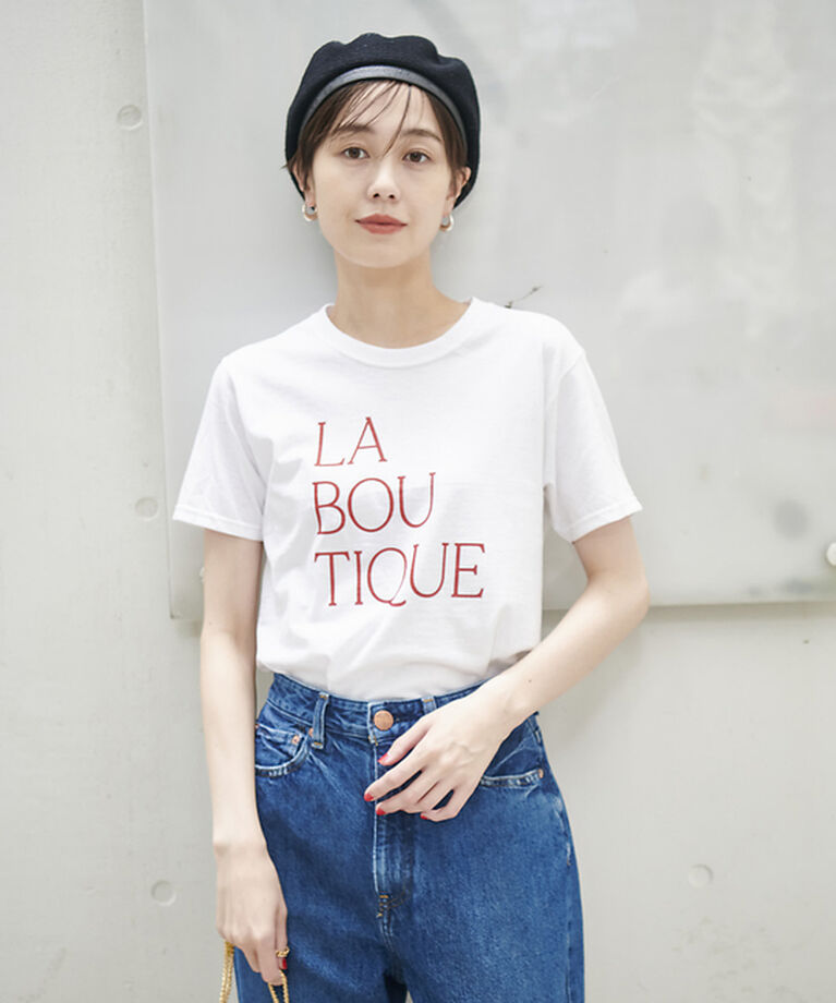 Rouge vif「前後ロゴコンパクトT」|Tシャツ・カットソー|