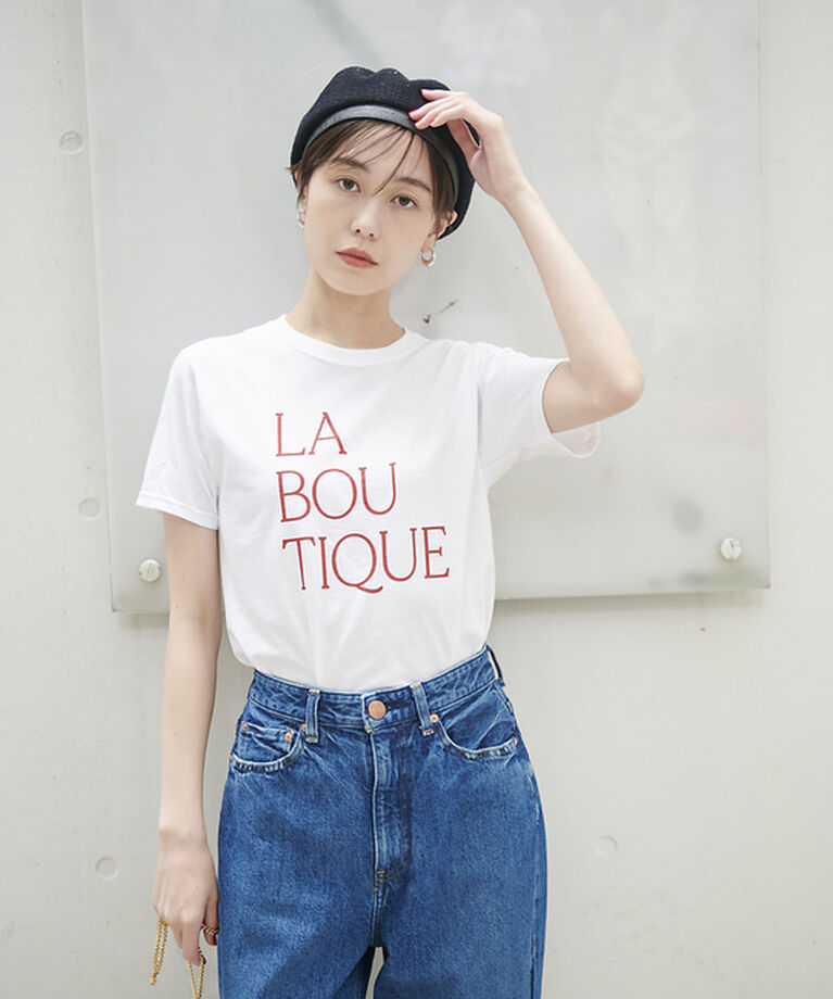 Rouge vif「前後ロゴコンパクトT」|Tシャツ・カットソー|