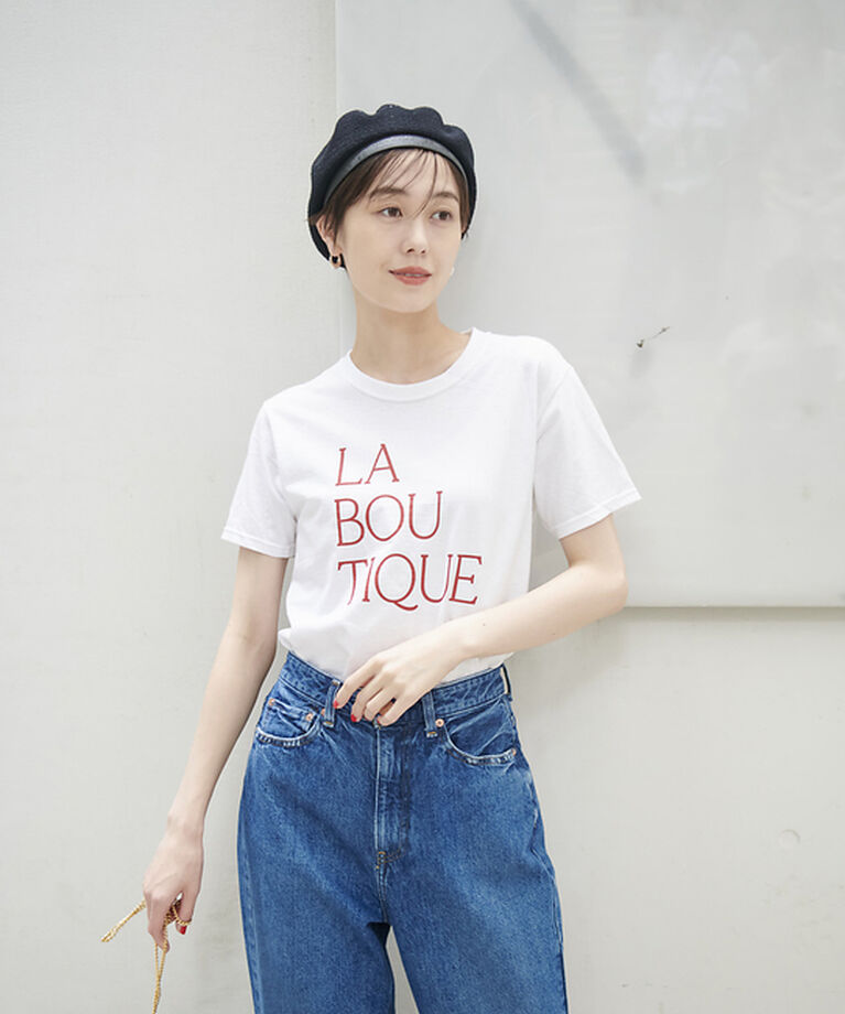 Rouge vif「前後ロゴコンパクトT」|Tシャツ・カットソー|