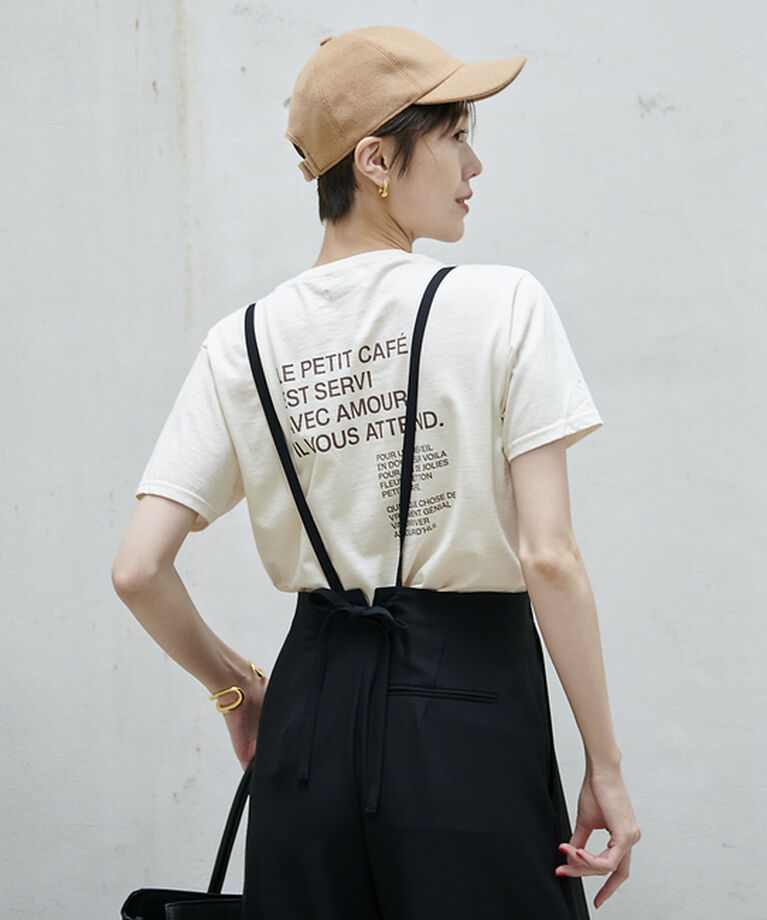 Rouge vif「前後ロゴコンパクトT」|Tシャツ・カットソー|