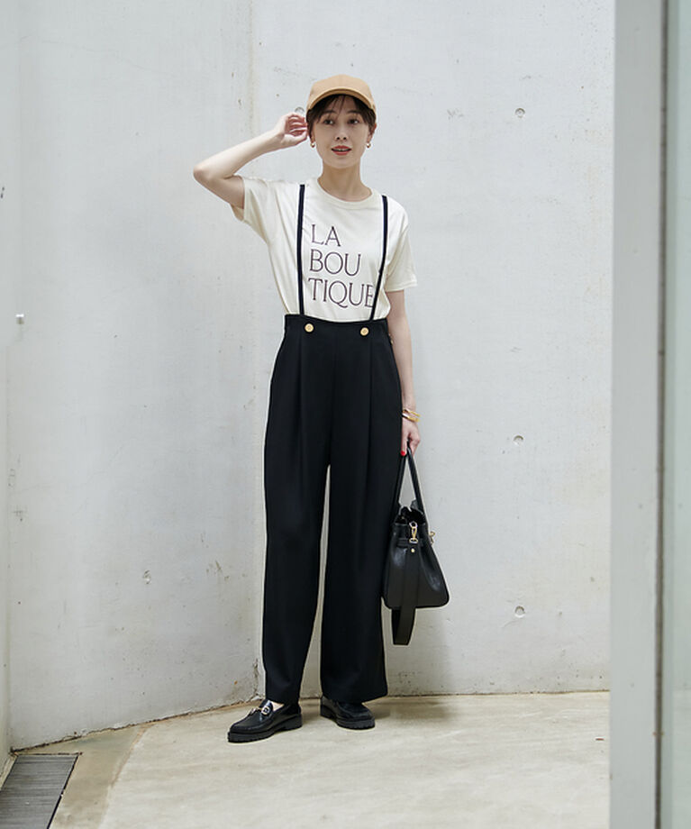 Rouge vif「前後ロゴコンパクトT」|Tシャツ・カットソー|