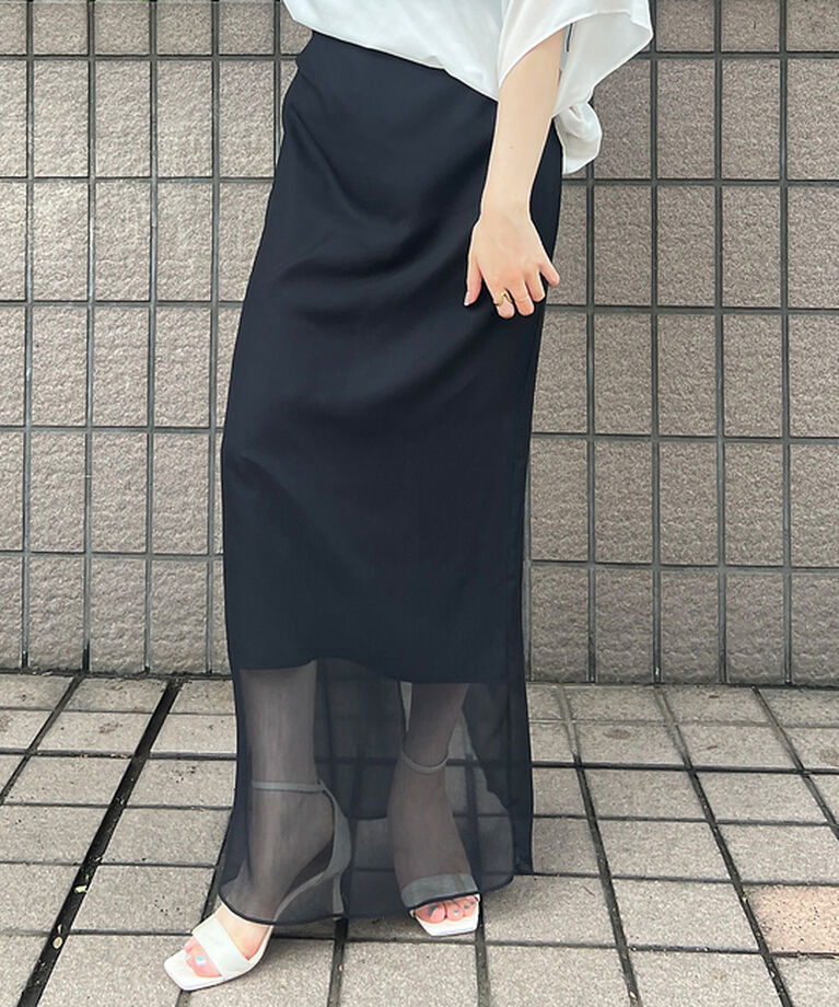 Rouge vif「楊柳シアーロングスカート」|スカート|