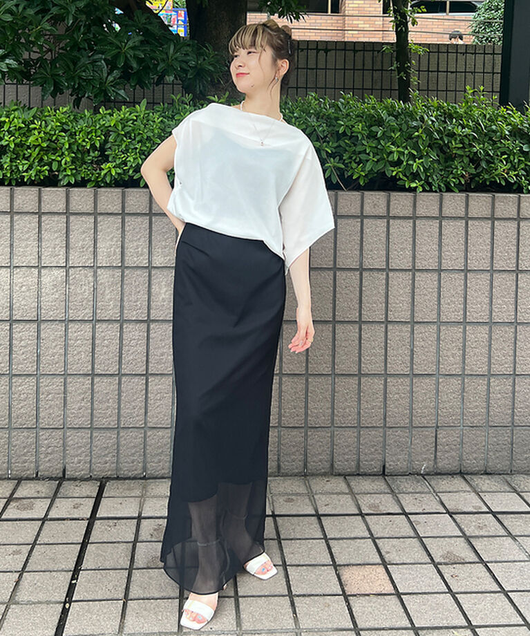 Rouge vif「楊柳シアーロングスカート」|スカート|