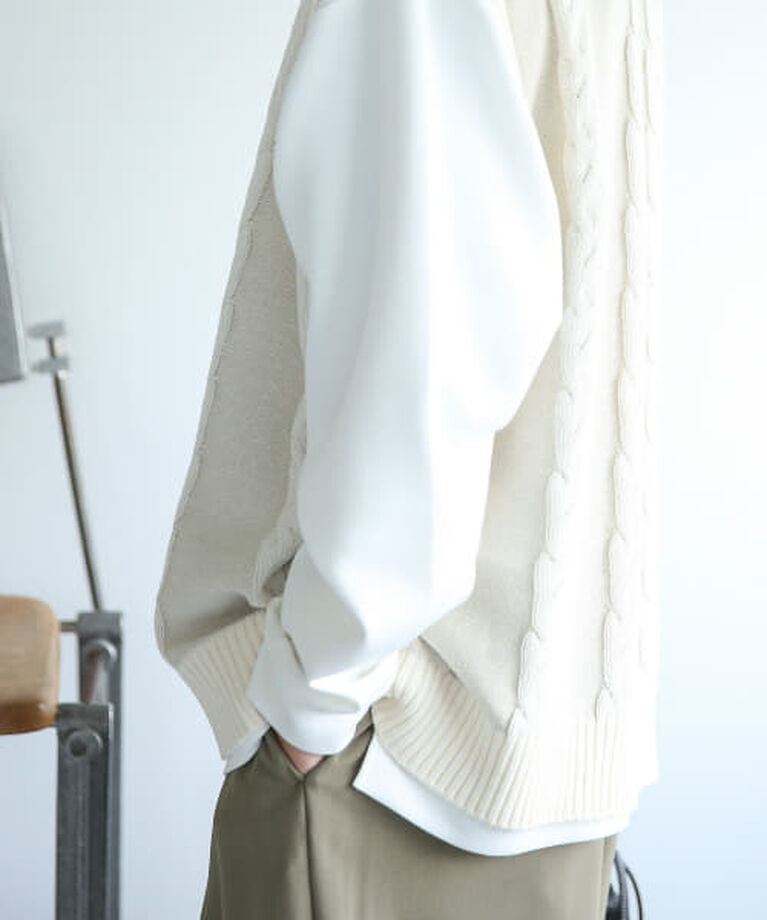 SENSE OF PLACE by URBAN RESEARCH「SENSE OF PLACE ケーブルVネックベスト」|ベスト・ジレ|