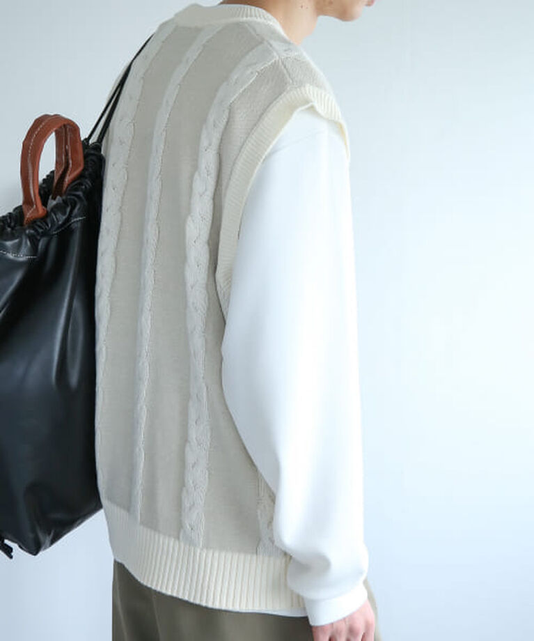 SENSE OF PLACE by URBAN RESEARCH「SENSE OF PLACE ケーブルVネックベスト」|ベスト・ジレ|