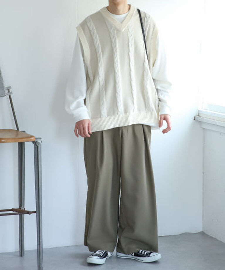 SENSE OF PLACE by URBAN RESEARCH「SENSE OF PLACE ケーブルVネックベスト」|ベスト・ジレ|