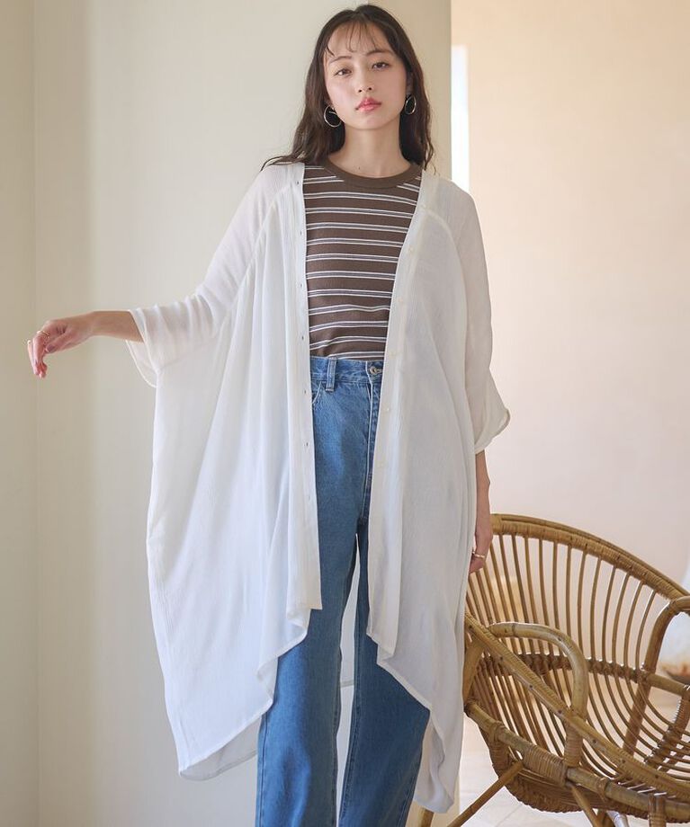 earth music&ecology「レーヨンビッグシャツチュニック　25SS 夏」|チュニック|