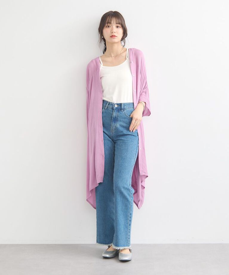 earth music&ecology「レーヨンビッグシャツチュニック　25SS 夏」|チュニック|