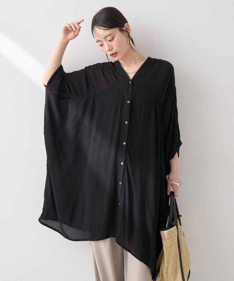 earth music&ecology「レーヨンビッグシャツチュニック　25SS 夏」|チュニック|