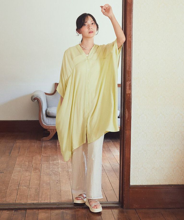 earth music&ecology「レーヨンビッグシャツチュニック　25SS 夏」|チュニック|