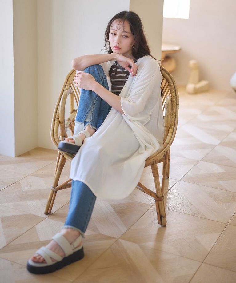 earth music&ecology「レーヨンビッグシャツチュニック　25SS 夏」|チュニック|