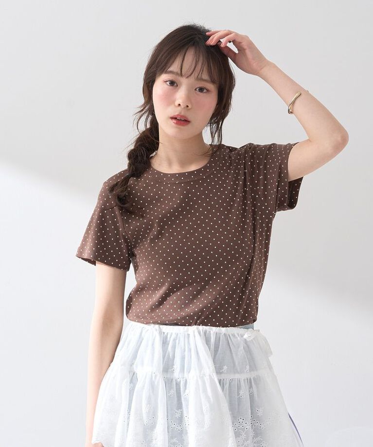 earth music&ecology「ドットプリントTシャツ」|Tシャツ・カットソー|