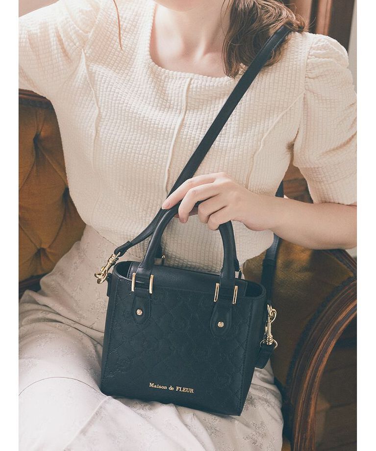 Maison de FLEUR「モノグラムミニショルダーバッグ」|ショルダー・メッセンジャー|ブラック