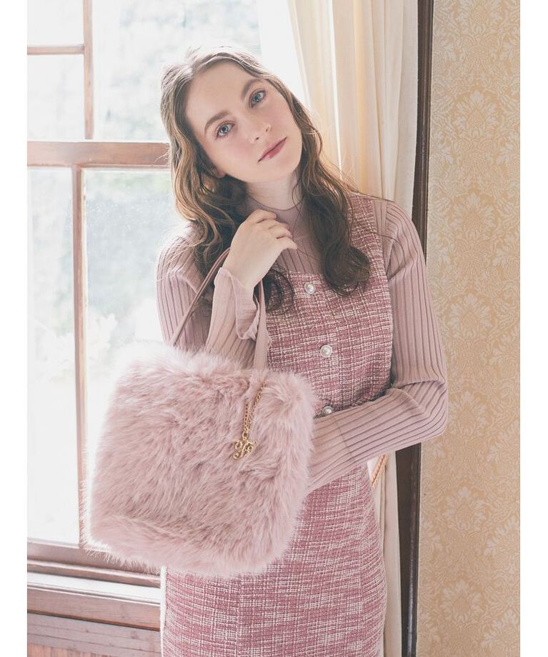Maison de FLEUR「フェイクファーバッグ」|その他|ピンク