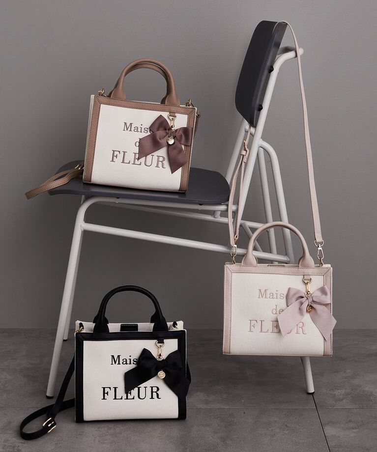 Maison de FLEUR「ロゴ刺繍キャンバス2Wayトートバッグ」|トートバッグ|