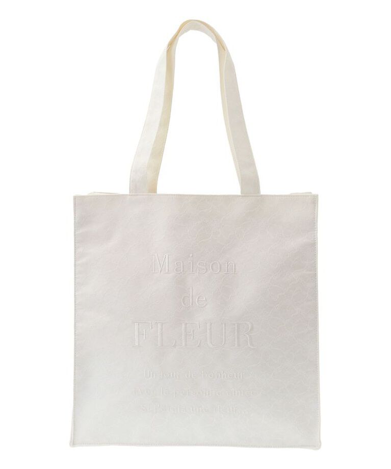 Maison de FLEUR「レースロゴ刺繍スクエアトートバッグ」|トートバッグ|
