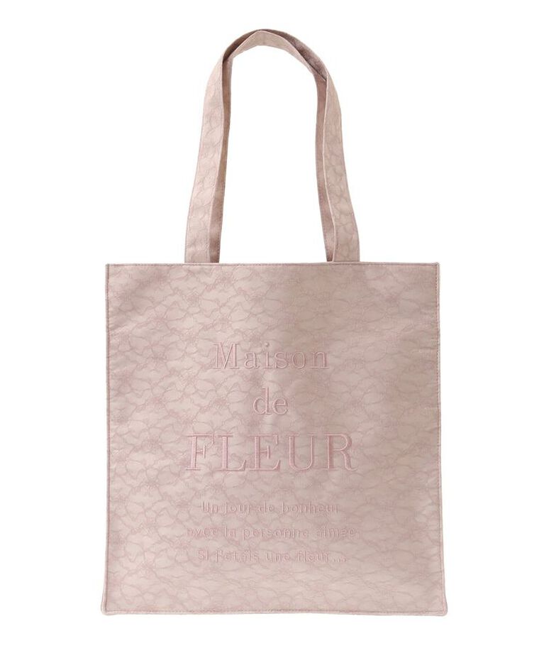 Maison de FLEUR「レースロゴ刺繍スクエアトートバッグ」|トートバッグ|