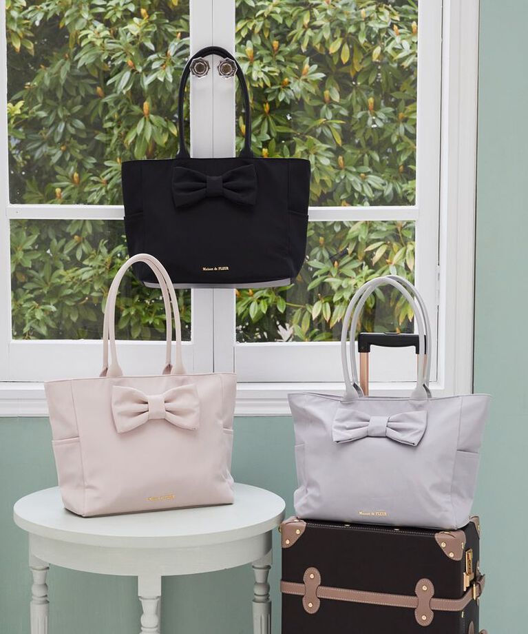 Maison de FLEUR「フロントリボンキャリーオンバッグ」|トートバッグ|