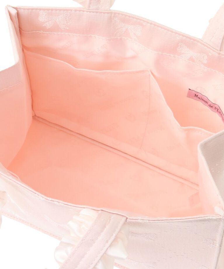 Maison de FLEUR「EC限定リボン柄ジャカードスクエアトートS」|トートバッグ|