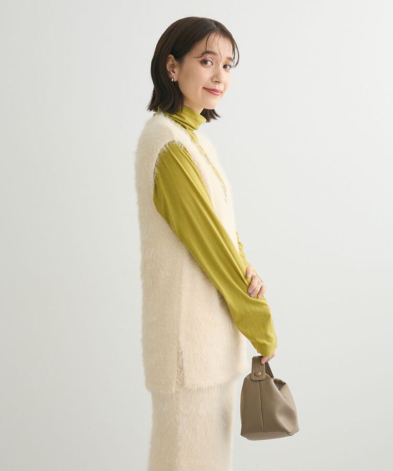 Green Parks「・Petit Fleur シャギーVネックベスト」|ベスト・ジレ|