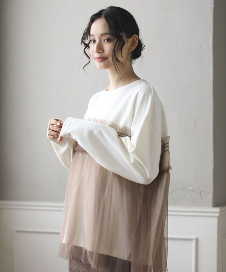 Green Parks「・ELENCARE DUE チュールレイヤープルオーバー」|Tシャツ・カットソー|