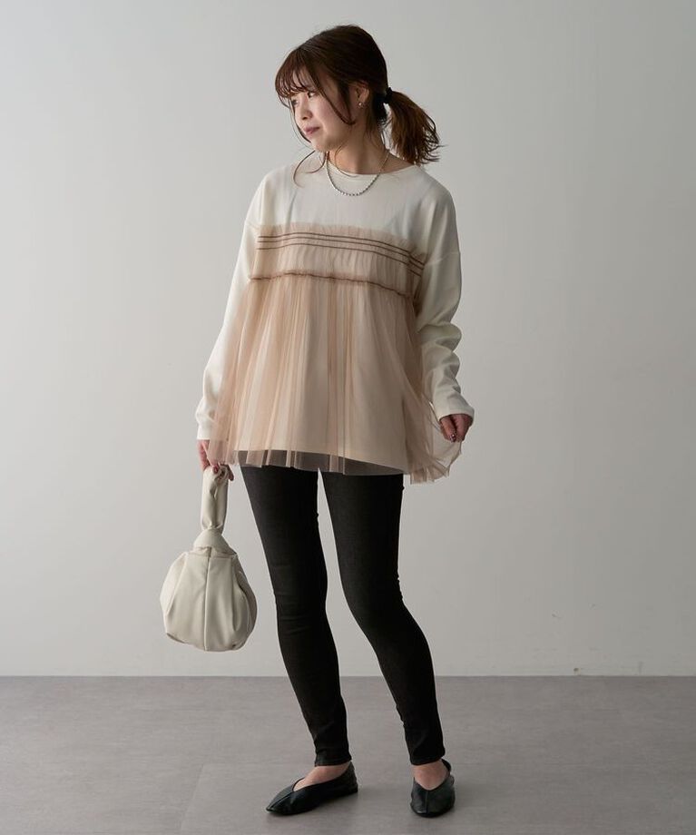 Green Parks「・ELENCARE DUE チュールレイヤープルオーバー」|Tシャツ・カットソー|