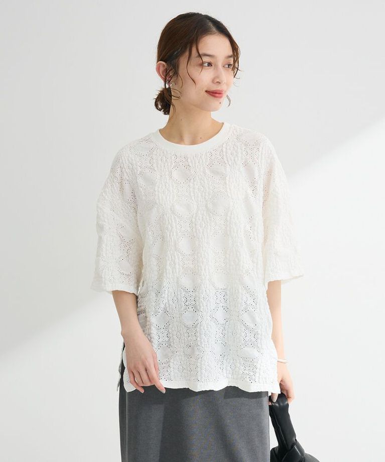 Green Parks「・SUGAR SPOON シャーリングカットレースTEE」|Tシャツ・カットソー|