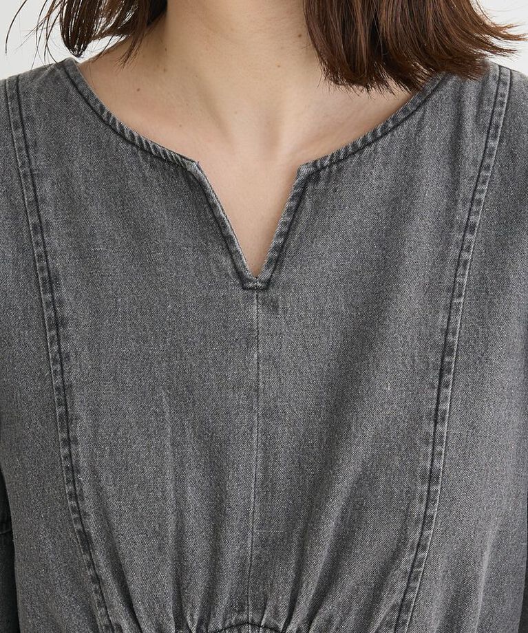 Green Parks「・ELENCARE DUE デニム5分袖ワンピース」|ワンピース|