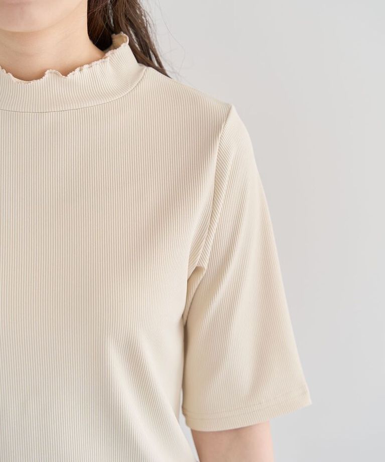 Green Parks「・Petit Fleur 5分袖メロウリブTEE」|Tシャツ・カットソー|