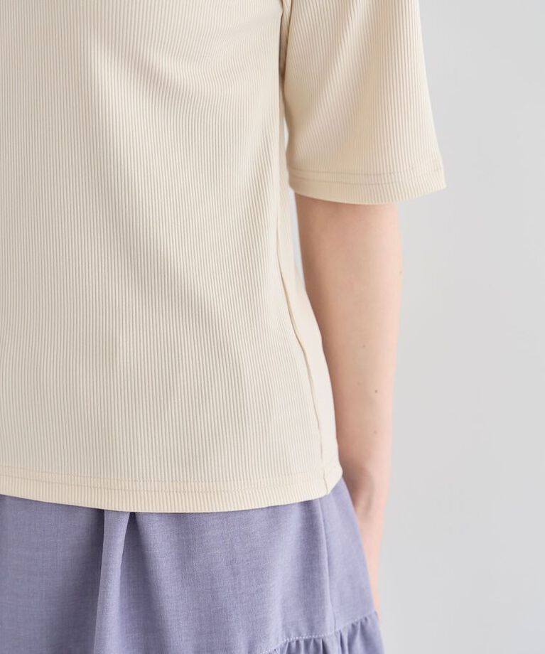 Green Parks「・Petit Fleur 5分袖メロウリブTEE」|Tシャツ・カットソー|
