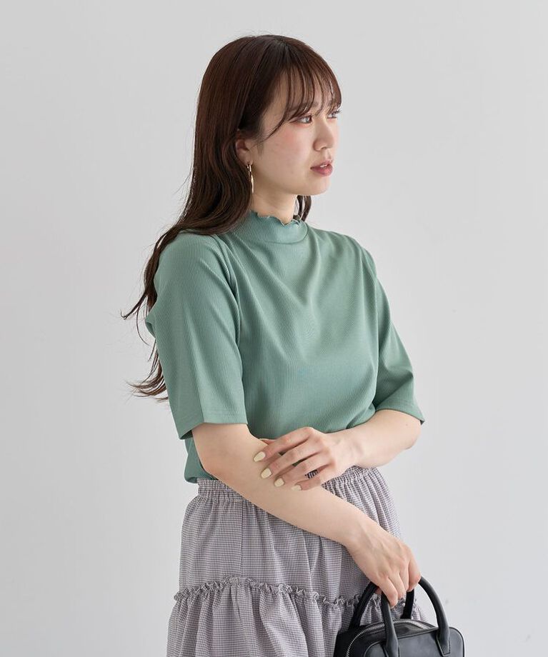 Green Parks「・Petit Fleur 5分袖メロウリブTEE」|Tシャツ・カットソー|