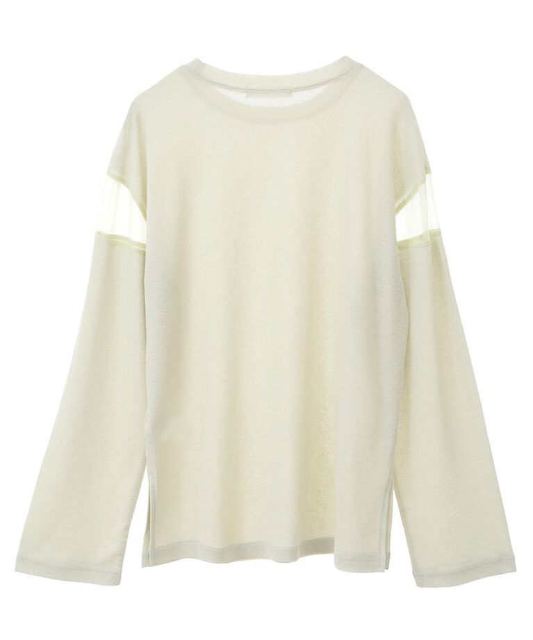 Green Parks「シアー切替長袖プルオーバー」|Tシャツ・カットソー|