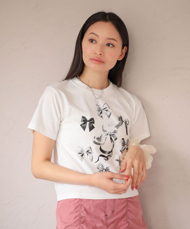 Green Parks「・DOUBLE FLAGS リボンpt TEE」|Tシャツ・カットソー|Off White