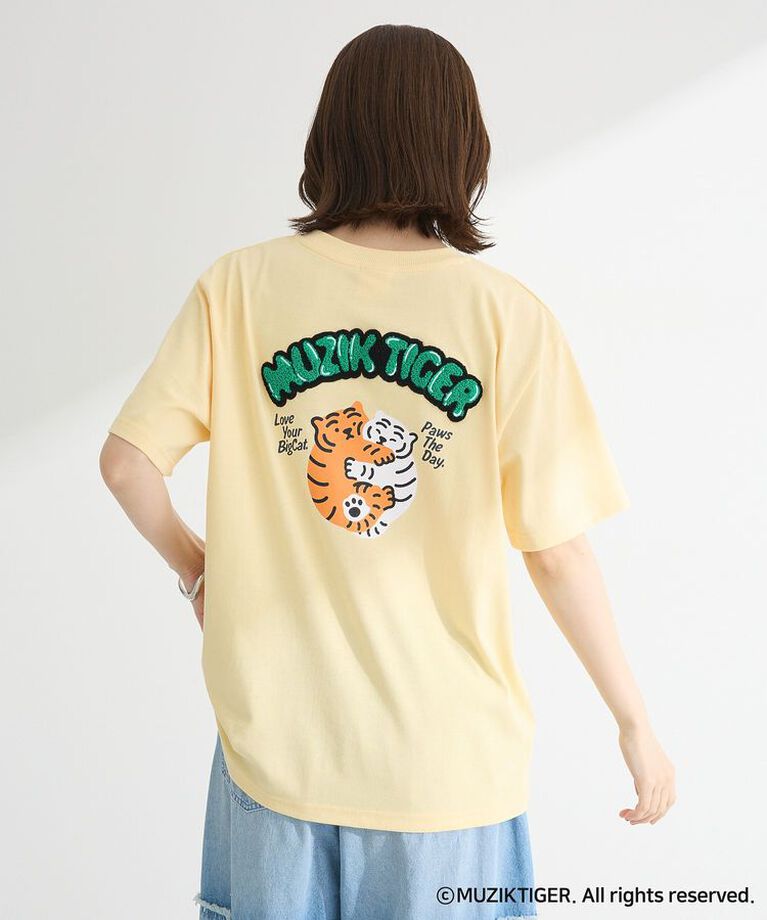 Green Parks「ムジークタイガー/さがら刺繍ゆるTシャツ」|Tシャツ・カットソー|Yellow