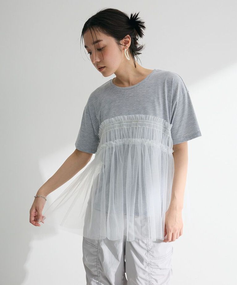 Green Parks「・ELENCARE DUE チュールドッキングTEE」|Tシャツ・カットソー|