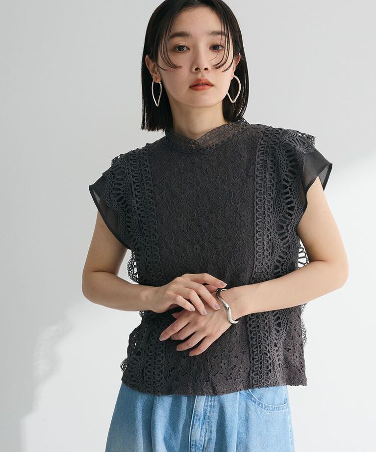 Green Parks「・Petit Fleur フレンチレーシーブラウス」|シャツ・ブラウス|