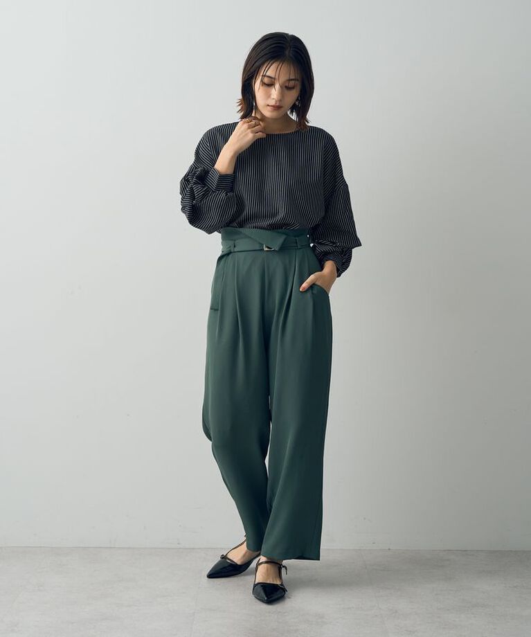 YECCA VECCA「ウエストデザインワイドパンツ」|その他|