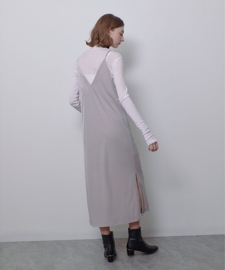 allureville「ベロアサイドスリットキャミワンピース」|ワンピース|