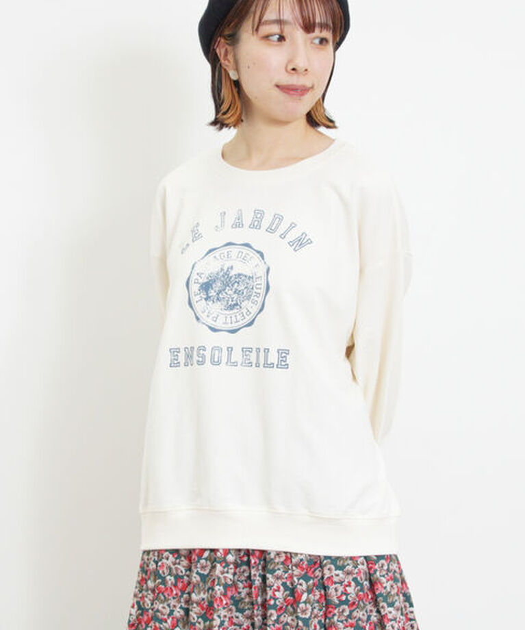 Samansa Mos2「ミニ裏毛カレッジプリントスウェット」|Tシャツ・カットソー|キナリ