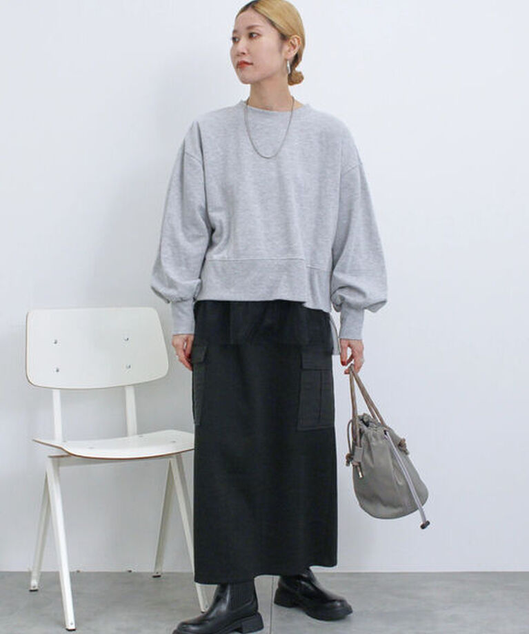Samansa Mos2 blue「◎前後2wayダブルジップスウェット」|Tシャツ・カットソー|