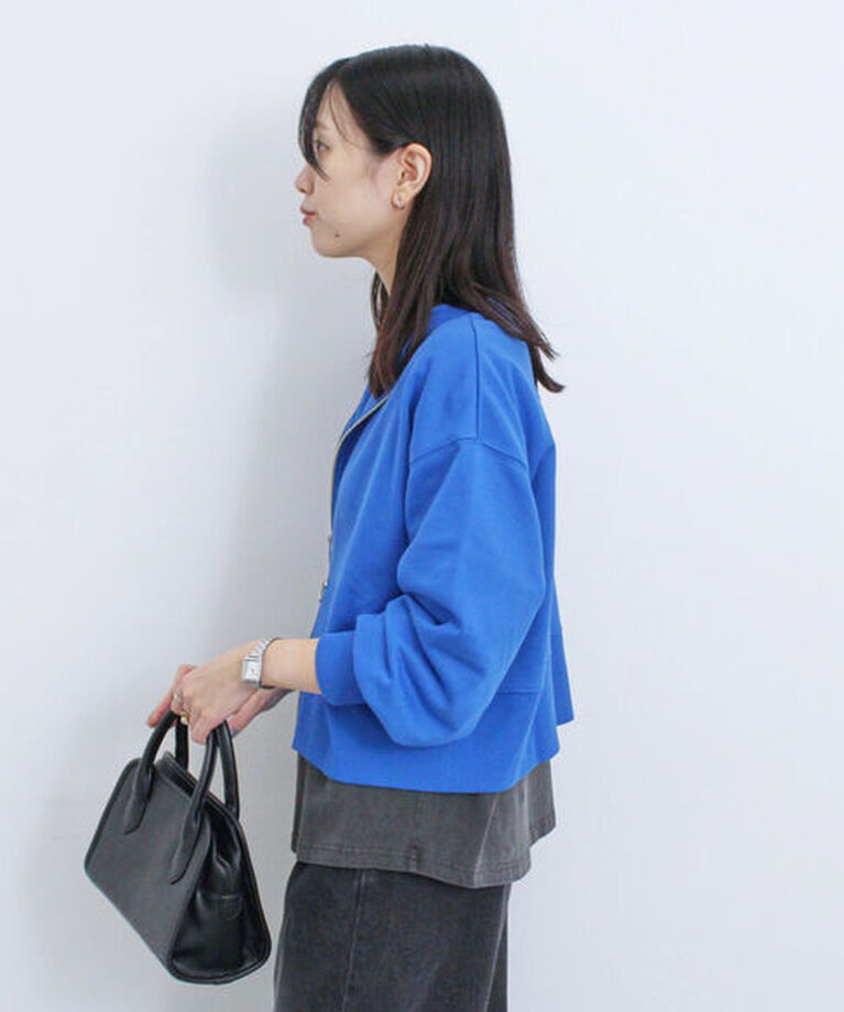 Samansa Mos2 blue「◎前後2wayダブルジップスウェット」|Tシャツ・カットソー|