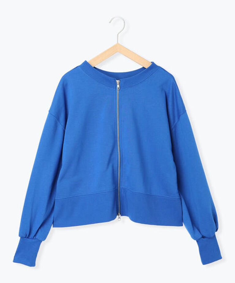 Samansa Mos2 blue「◎前後2wayダブルジップスウェット」|Tシャツ・カットソー|