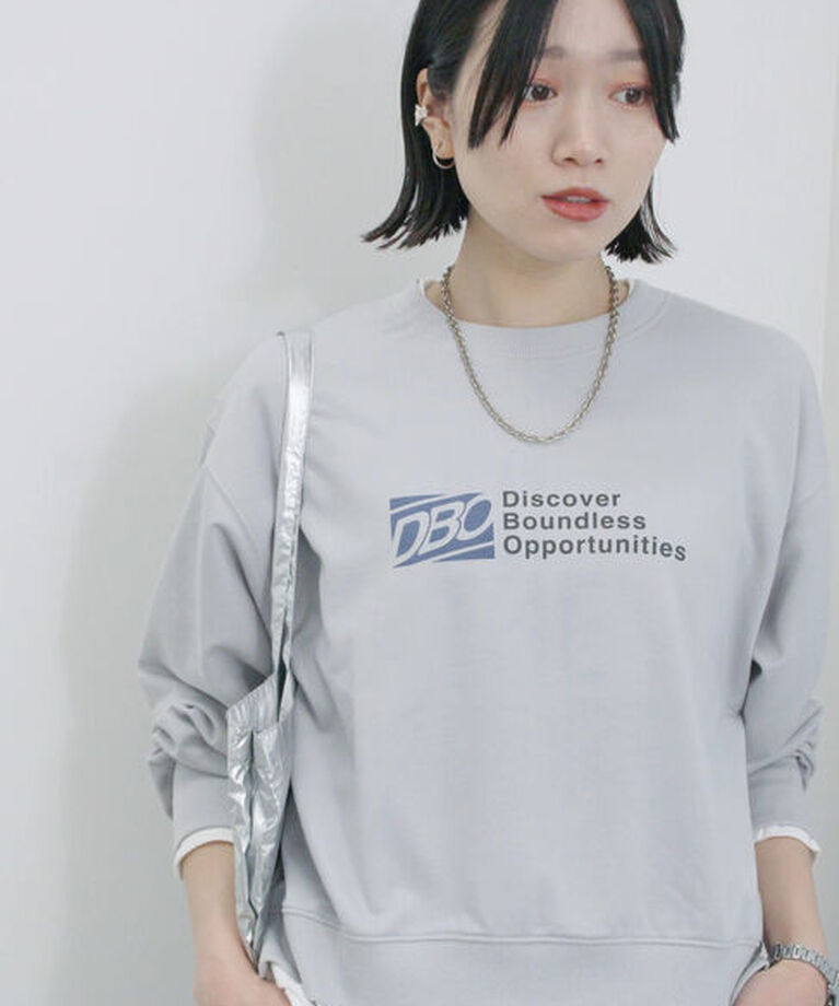 Samansa Mos2 blue「ミニ裏毛アソートプリントプルオーバー」|Tシャツ・カットソー|
