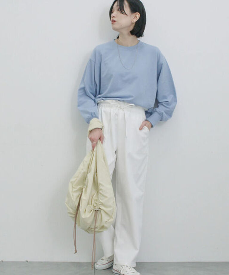 Samansa Mos2 blue「ミニ裏毛アソートプリントプルオーバー」|Tシャツ・カットソー|