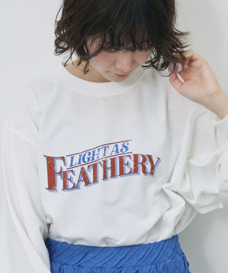 Samansa Mos2 blue「ミニ裏毛アソートプリントプルオーバー」|Tシャツ・カットソー|