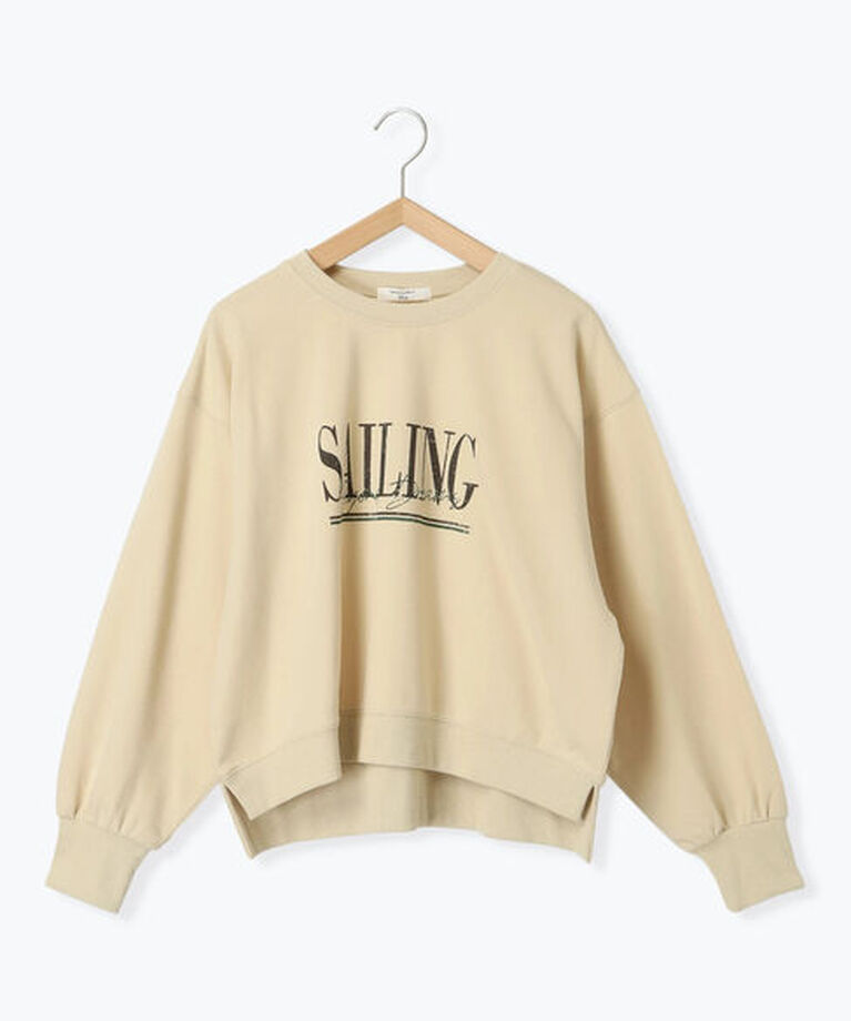 Samansa Mos2 blue「ミニ裏毛アソートプリントプルオーバー」|Tシャツ・カットソー|