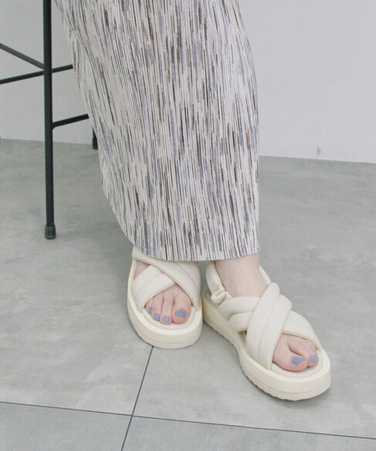 Samansa Mos2 blue「パテッドクロスサンダル」|ビジネス・ドレスシューズ|