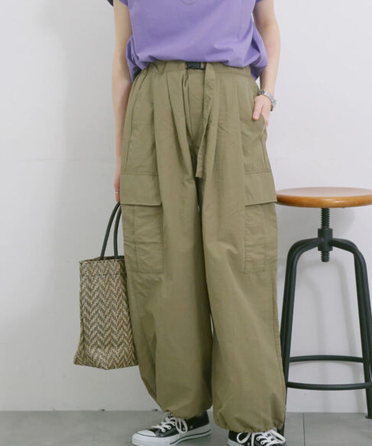Samansa Mos2 blue「◎ナイロンカーゴパンツ」|その他|